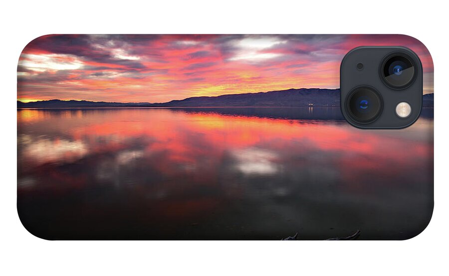 Colorful iPhone 13 Case featuring the photograph Colorful Utah Lake Sunset by Wesley Aston