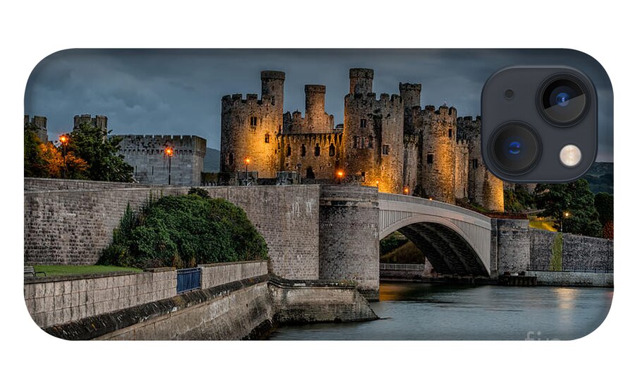Conwy Castle iPhone 13 Case featuring the photograph Conwy Castle by Lamplight by Adrian Evans