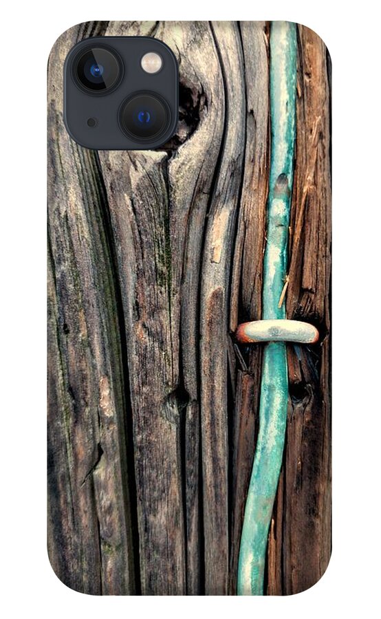Copper Ground Wire and Knothole on Utility Pole iPhone 13 Case by