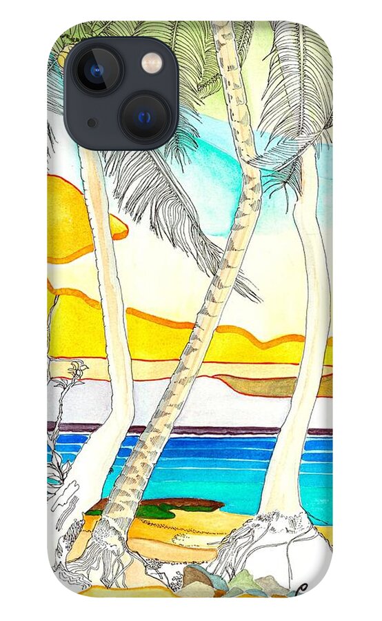 Tropical Islands - South Pacific iPhone 13 Case featuring the painting Coral Coast - Fiji by Joan Cordell