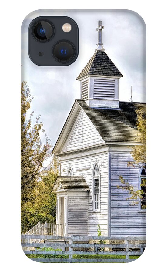 Old World Wisconsin iPhone 13 Case featuring the painting Country Church at Old World Wisconsin by Christopher Arndt