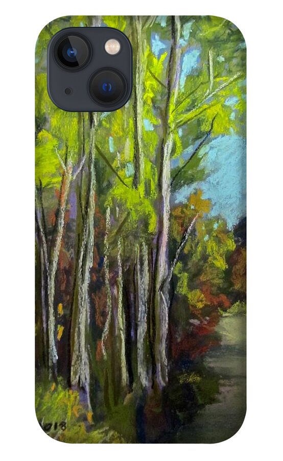 Woods iPhone 13 Case featuring the pastel Country Walk by Barbara O'Toole