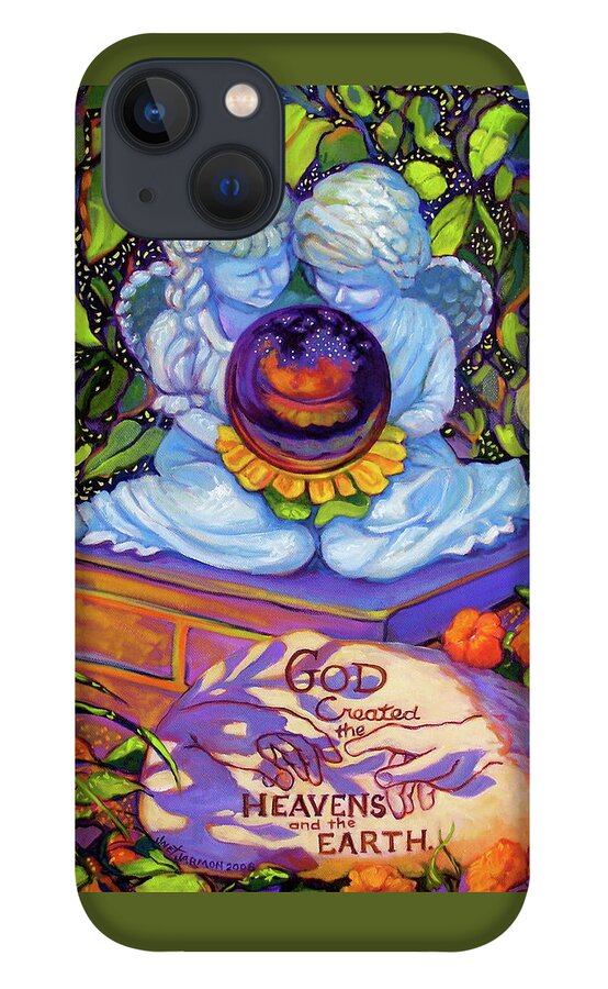 Christian iPhone 13 Case featuring the painting Garden Wisdom 1-Creation by Jeanette Jarmon