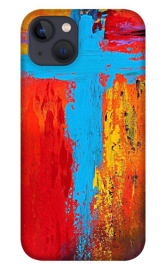 Christian iPhone 13 Case featuring the painting Cross No.3 by Kume Bryant