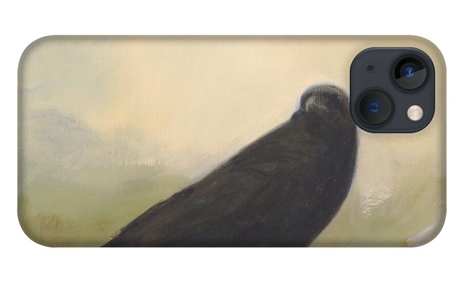 Bird iPhone 13 Case featuring the painting Crow 24 by David Ladmore