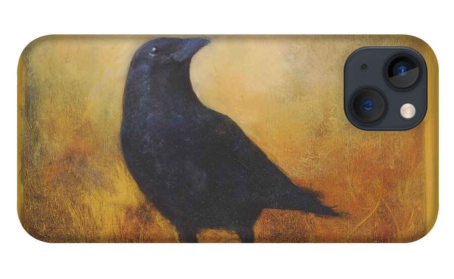 Bird iPhone 13 Case featuring the painting Crow 25 by David Ladmore