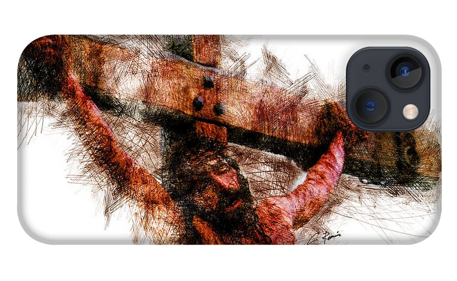 Crucifixion iPhone 13 Case featuring the digital art Crucifixion by Charlie Roman