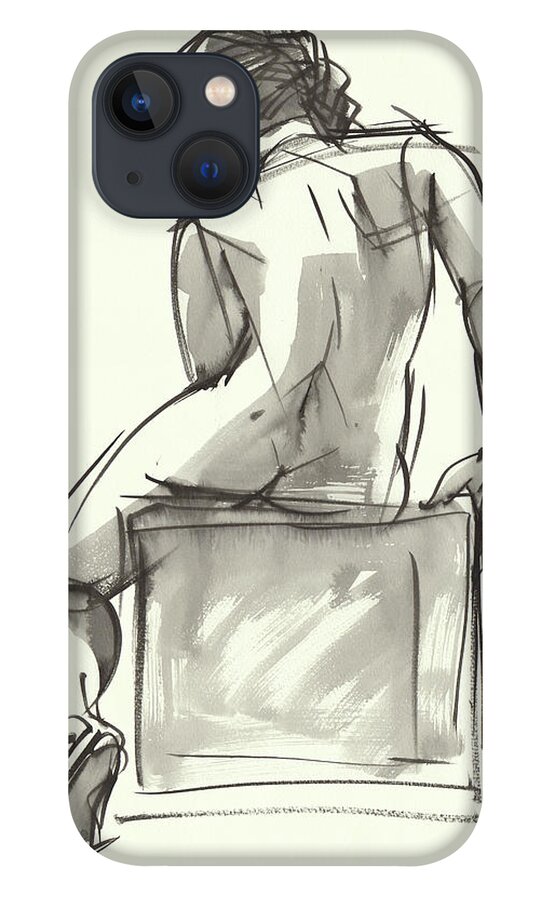 Nude iPhone 13 Case featuring the painting Cube by Judith Kunzle
