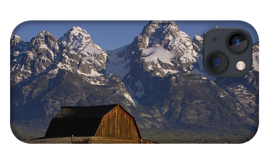00210002 iPhone 13 Case featuring the photograph Cunningham Cabin and Tetons by Pete Oxford