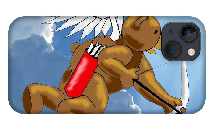 Bear iPhone 13 Case featuring the digital art Cupid Bear by Scarlett Royale