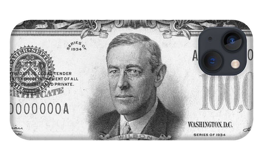 100 iPhone 13 Case featuring the photograph 100,000 Dollar Bill #100000 by Granger