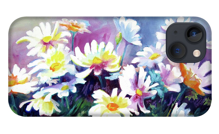 Watercolor iPhone 13 Case featuring the painting Dancing Daisies by Kathy Braud