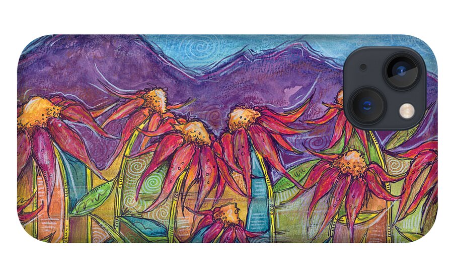 Nature iPhone 13 Case featuring the painting Dancing Flowers by Tanielle Childers