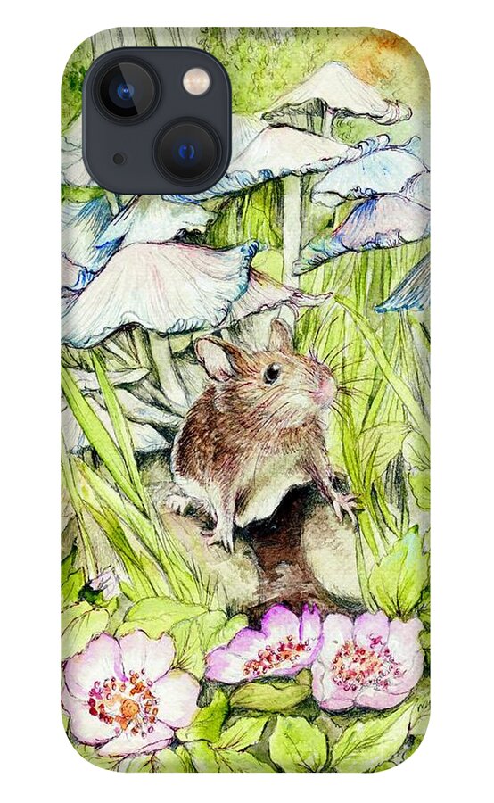 Darling iPhone 13 Case featuring the painting Darling Mouse by Morgan Fitzsimons