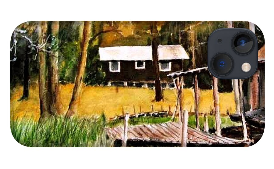  iPhone 13 Case featuring the painting Darrells hideout by Bobby Walters