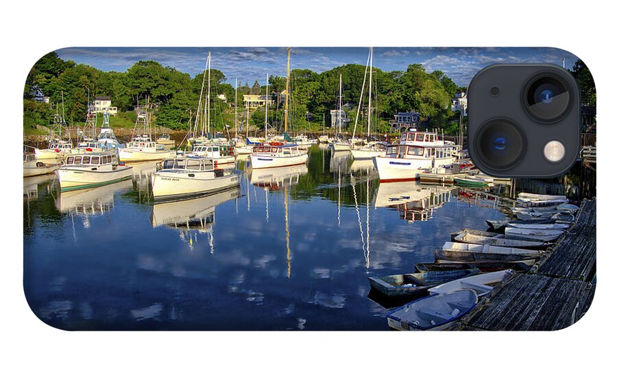 Boat iPhone 13 Case featuring the photograph Dawn at Perkins Cove - Maine by Steven Ralser