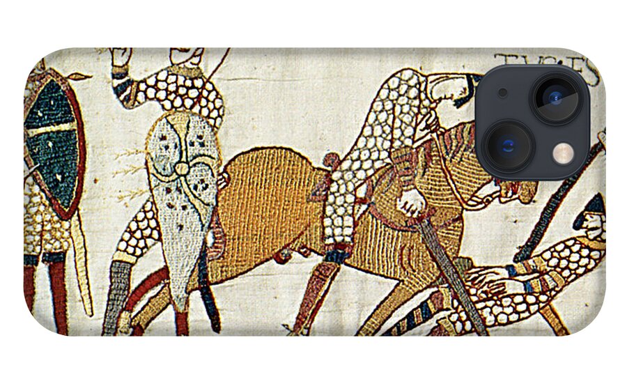History iPhone 13 Case featuring the photograph Death Of Harold, Bayeux Tapestry by Photo Researchers