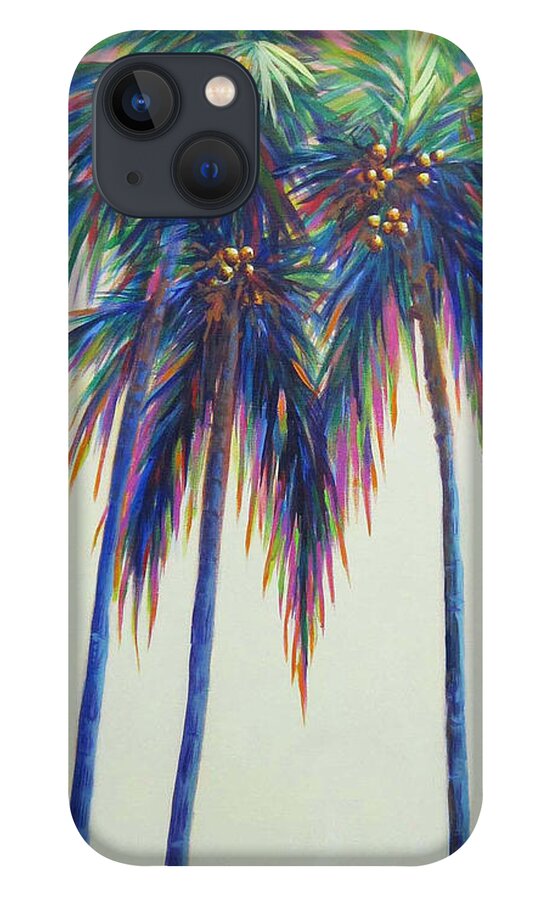 Palm iPhone 13 Case featuring the painting Delray Yellows by Anne Marie Brown