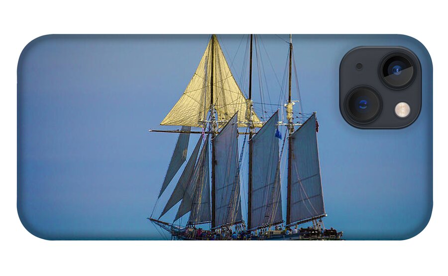 3 Masts iPhone 13 Case featuring the photograph Denis Sullivan - three masted schooner by Jack R Perry