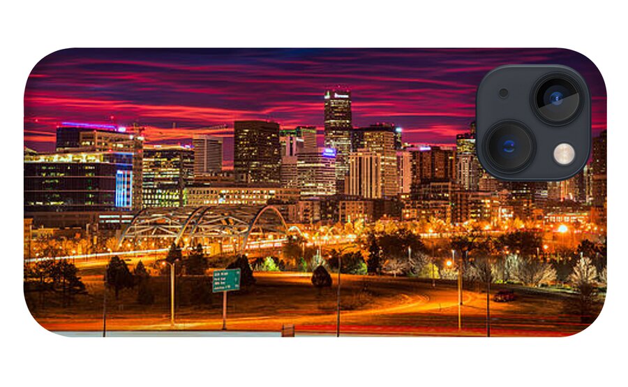 Denver iPhone 13 Case featuring the photograph Denver Skyline Sunrise by Darren White