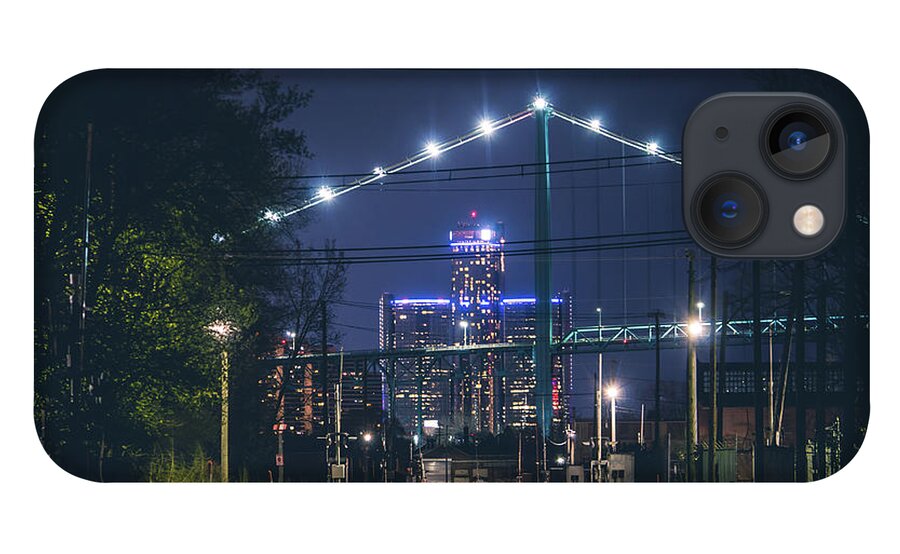 Detroit iPhone 13 Case featuring the photograph Detroit from the rails at night by Jay Smith