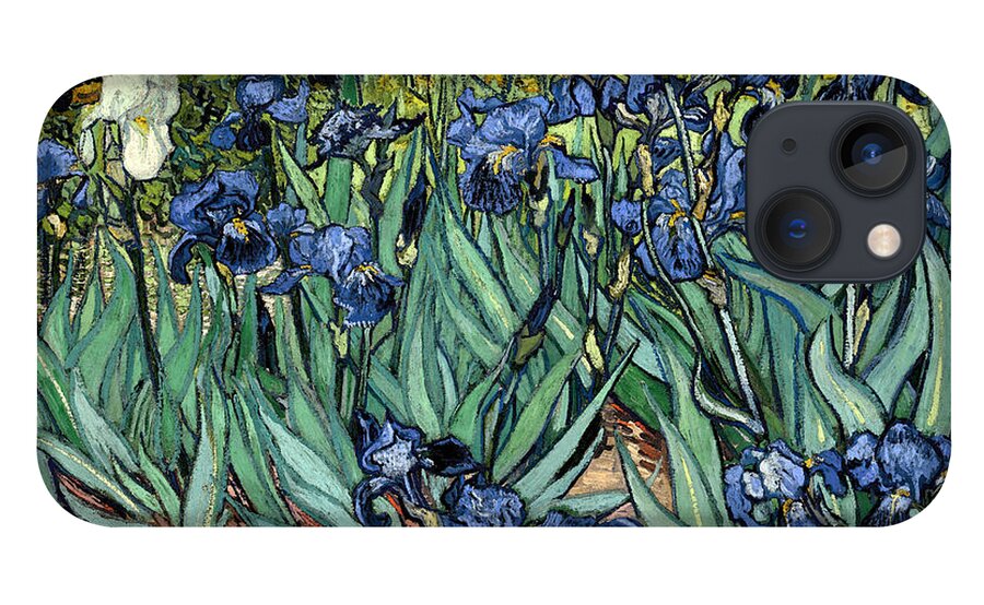 Vincent Van Gogh iPhone 13 Case featuring the digital art Digital Remix Irises by David Bridburg