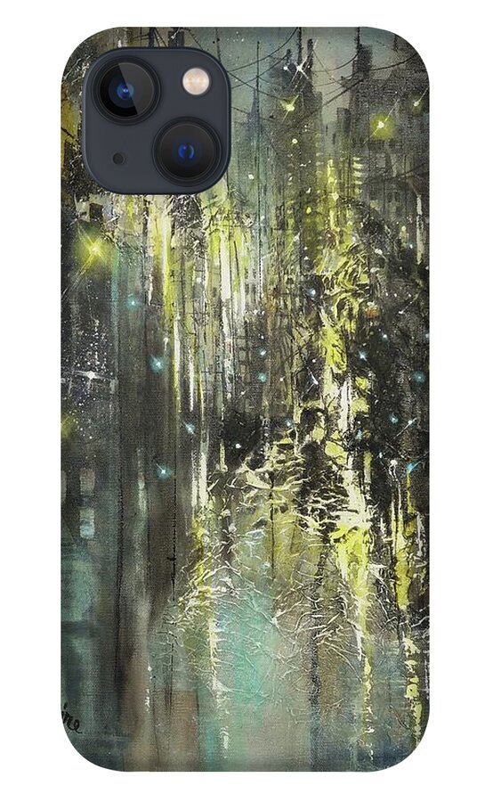 Abstract; Abstract Expressionist; Contemporary Art; Tom Shropshire Painting; Shades Of Blue; Modern Art; New York City; Nyc; Lou Reed Song Dirty Boulevard iPhone 13 Case featuring the painting Dirty Boulevard by Tom Shropshire