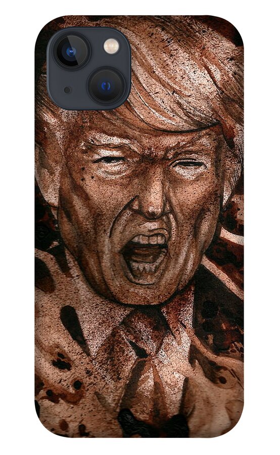 Ryan Almighty iPhone 13 Case featuring the painting Donald Trump by Ryan Almighty