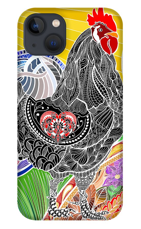 
Ock A Doodle Doo iPhone 13 Case featuring the digital art Doodle Doo Too by Mark Taylor