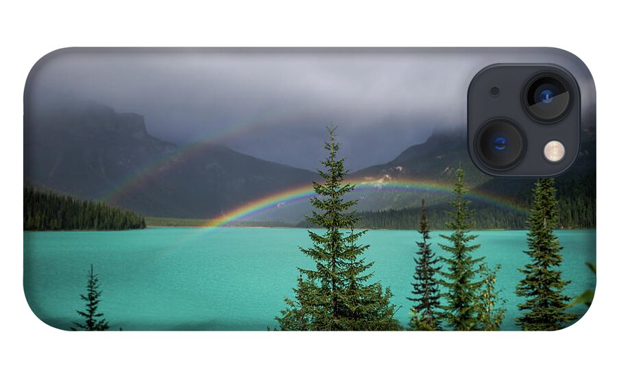 Bc iPhone 13 Case featuring the photograph Double Rainbow on Emerald Lake by Thomas Nay
