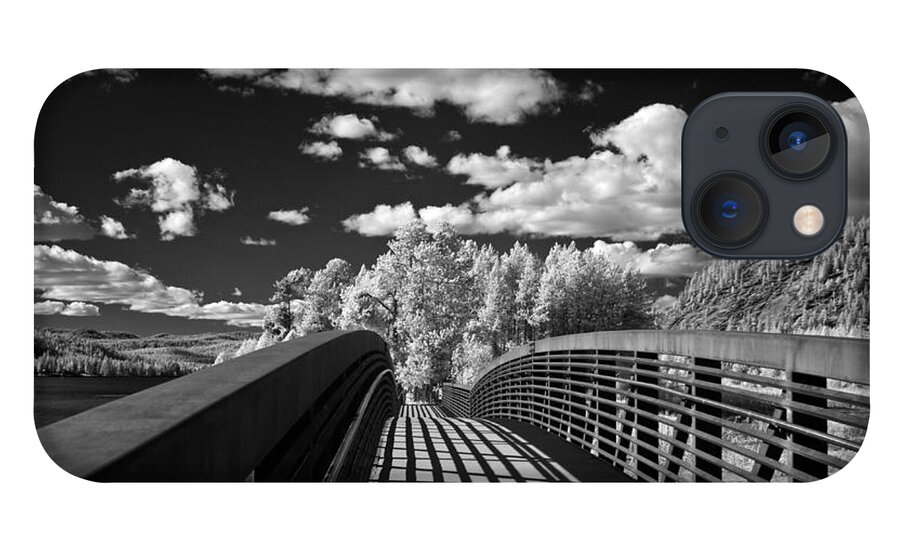 B&w iPhone 13 Case featuring the photograph Dover Slough Bridge 1 by Lee Santa