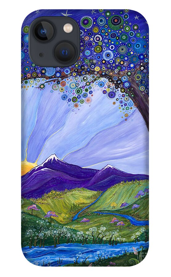 Moon iPhone 13 Case featuring the painting Dreaming Tree by Tanielle Childers