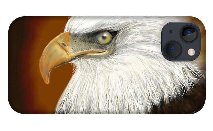 Eagle iPhone 13 Case featuring the digital art Eagle American by Darren Cannell