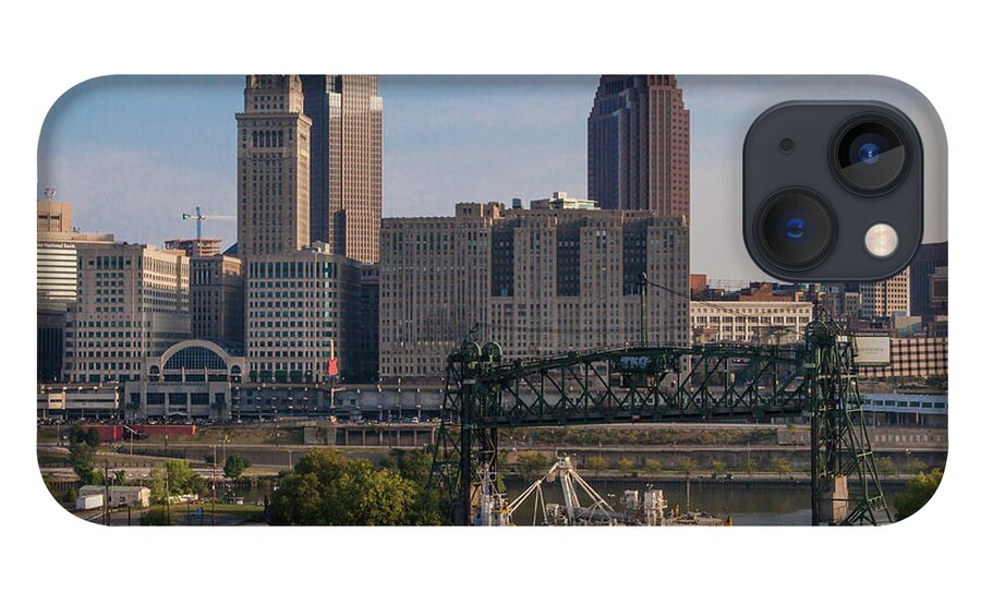 Barge iPhone 13 Case featuring the photograph Early Morning transport on the Cuyahoga River by Lon Dittrick