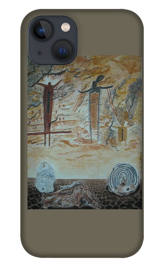 Native American Rock Art iPhone 13 Case featuring the painting Earth by Vera Smith