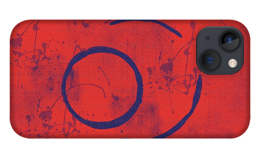 Red iPhone 13 Case featuring the painting Eclipse II by Julie Niemela