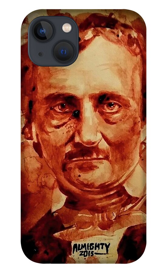  iPhone 13 Case featuring the painting EDGAR ALLAN POE portrait by Ryan Almighty