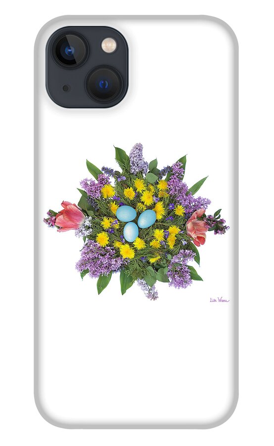 Eggs iPhone 13 Case featuring the photograph Eggs in Dandelions, Lilacs, Violets and Tulips by Lise Winne