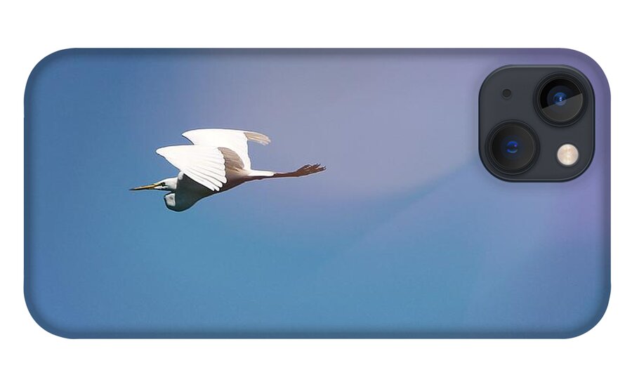  iPhone 13 Case featuring the photograph Egret in Flight by Elizabeth Harllee