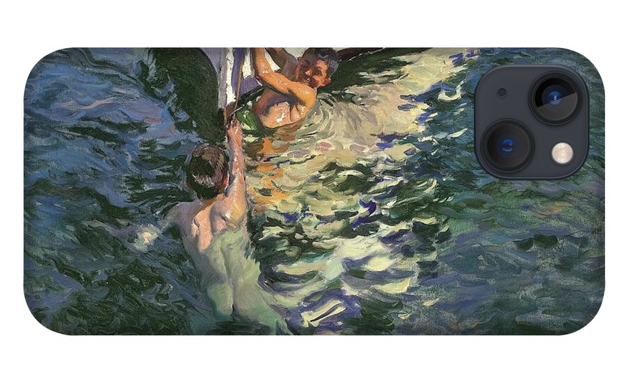 Joaquin Sorolla iPhone 13 Case featuring the painting El Bote Blanco by Joaquin Sorolla
