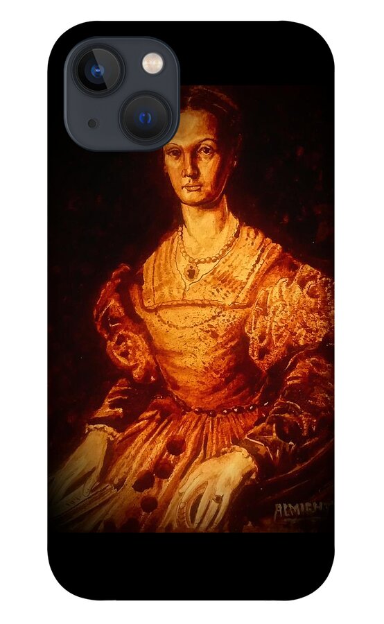 Ryan Almighty iPhone 13 Case featuring the painting Elizabeth Bathory - fresh blood by Ryan Almighty
