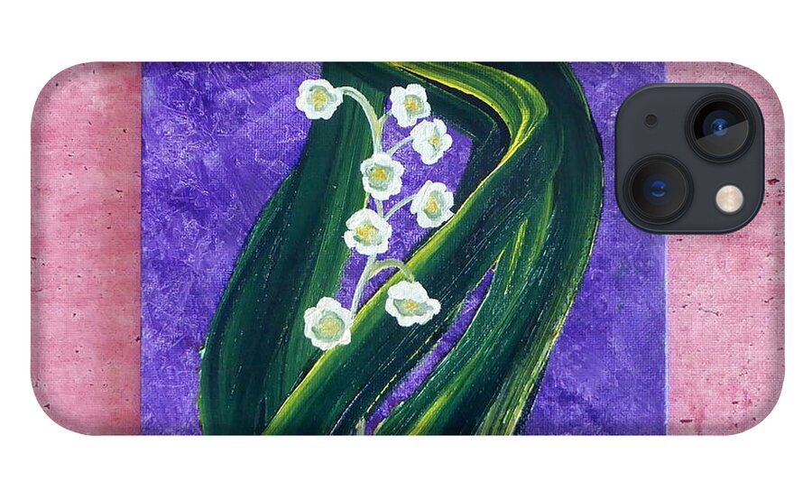 Lilly Of The Valley iPhone 13 Case featuring the painting Escaping Winter Lilly of the Valley by Cheryl Nancy Ann Gordon
