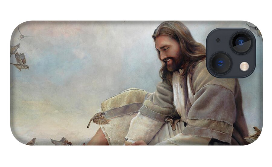 Jesus iPhone 13 Case featuring the painting Even A Sparrow by Greg Olsen