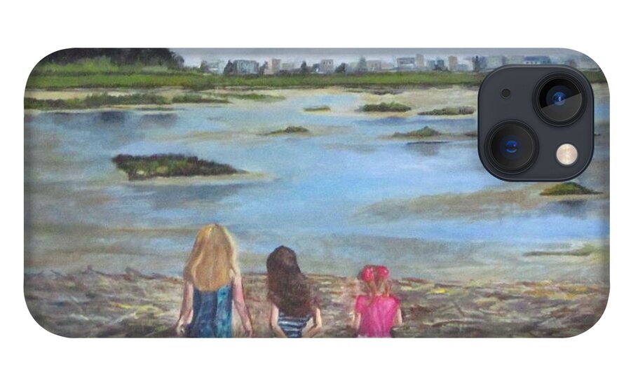Acrylic iPhone 13 Case featuring the painting Exploring The Marshes by Paula Pagliughi