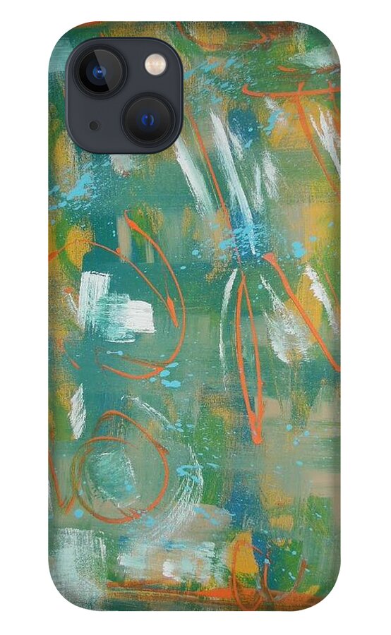 Abstract iPhone 13 Case featuring the painting Express Yourself by Antonio Moore