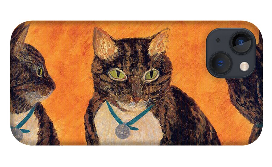 Cat iPhone 13 Case featuring the painting Face-off by Kathryn Riley Parker