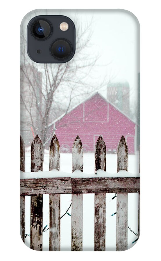Farm iPhone 13 Case featuring the photograph Farmline Christmas by Troy Stapek