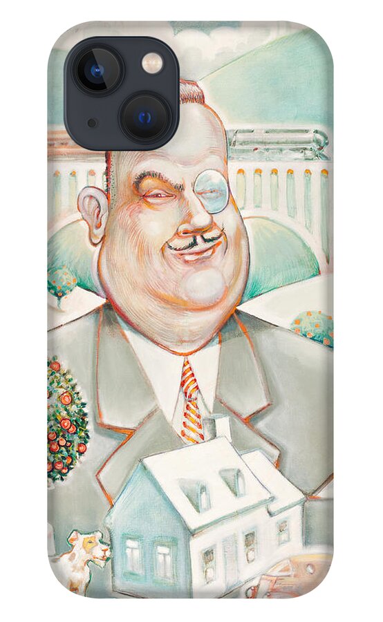 Fat Cat Man iPhone 13 Case featuring the painting Sir Billiam by John Reynolds