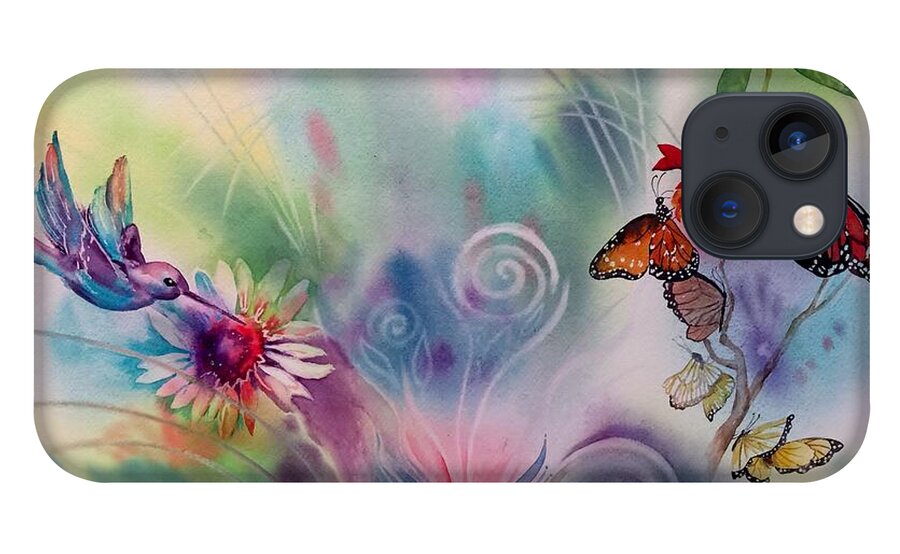 Hummingbird iPhone 13 Case featuring the painting Favorite Things by Tara Moorman