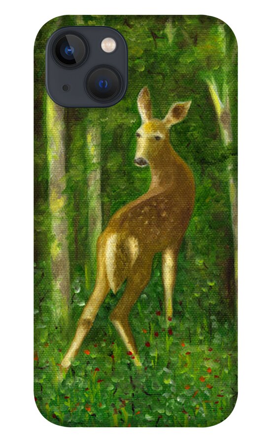 Deer iPhone 13 Case featuring the painting Fawn by FT McKinstry
